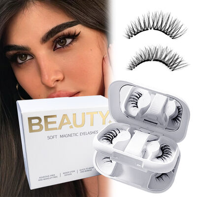 Portable Magnetic Eyeliner Eyelashes Kit Mink Natural Look Upgrade False Eyelashes