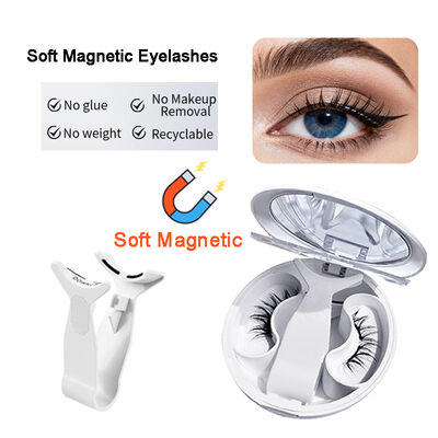 Good price Vegan Fluffy Cluster Soft Magnetic Lashes 5 Pairs Cruelty Free Wispy Natural Look Lightweight online