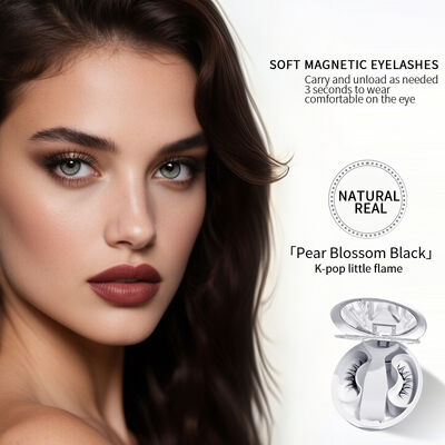 Good price 3D Soft Magnetic False Eyelashes Black Color Cruelty Free Vegan Lashes For Party Wedding online