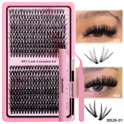 Good price Cluster Lashes Handmade Vegan Individual Mix Curl Natural Faux Mink DIY Segment online