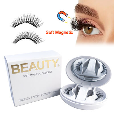 Bom preço Kit de cílios magnéticos 3D personalizados naturais e macios reutilizáveis Sem colagem necessária com clipe do aplicador on-line