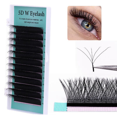 Good price Private Label Silk Premium Lash Extension Trays Velvet Soft Matte Black Natural Korean PBT Fiber 16 Rows 5D online
