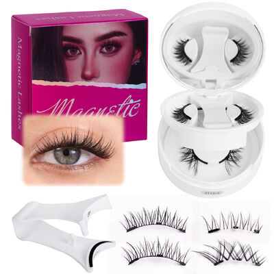 Good price 0.07mm Thickness No Glue Needed 3D Magnetic Lashes Cruelty Free Synthetic Hair online