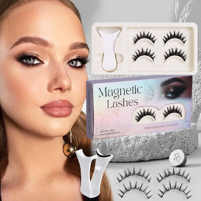 Good price No Glue Needed Reusable Easy Wear Magnetic False Eyelashes Kit Eyelashes Applicator online