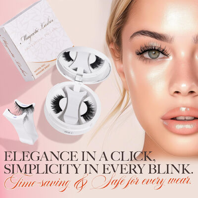 Good price 3D Thick Natural Long Reusable Magnetic Lashes Private Label No Glue Needed online