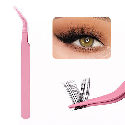 Good price Custom Logo Fiber Tip 10mm Eyelash Curler Curling Precision Durable Stainless Eyelash Tweezers for Eyelash Extension online